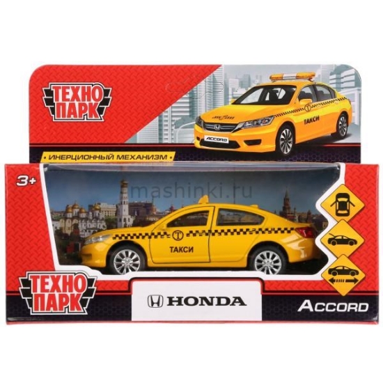 Изображение ТЕХНОПАРК HONDA Accord такси 12 см желтый