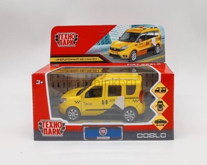 Изображение ТЕХНОПАРК FIAT Doblo такси 12 см желтый