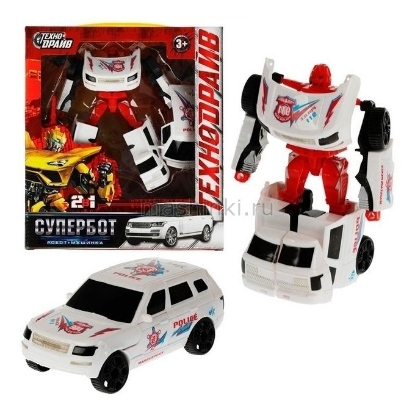 Изображение ТЕХНОДРАЙВ Робот-супербот МАШИНА Полиция белый