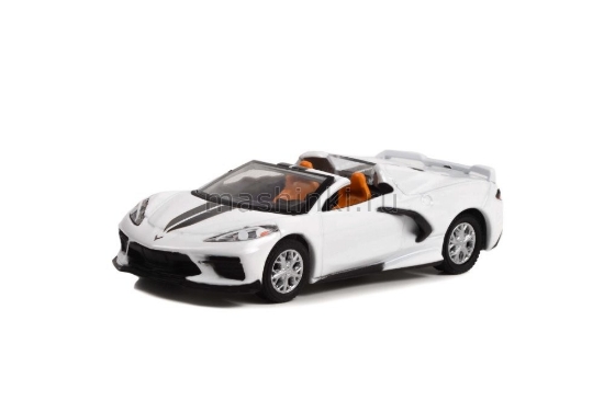 Изображение GREENLIGHT 1/64 CHEVROLET Corvette C8 Stingray Convertible (Lot №1275) 2020 arctic white