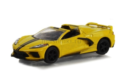 Изображение GREENLIGHT 1/64 CHEVROLET Corvette C8 Convertible 2022 accelerate yellow metallic