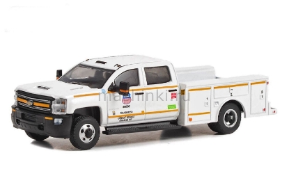 Изображение GREENLIGHT 1/64 CHEVROLET Silverado 3500 Dually Service Bed Union Pacific Railroad Maintenance Truck 2018