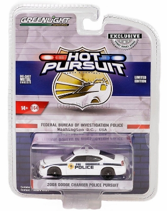 Изображение GREENLIGHT 1/64 DODGE Charger Police Pursuit Federal Bureau of Investigation Police FBI Police 2008