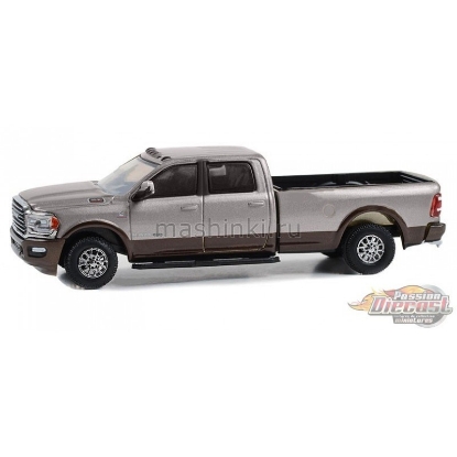 Изображение GREENLIGHT 1/64 DODGE Ram 3500 Limited Longhorn 2023 billet silver/brown metallic