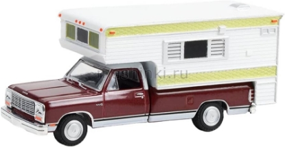 Изображение GREENLIGHT 1/64 DODGE Ram D-250 Royal Large Camper 1981 crimson red/pearl white