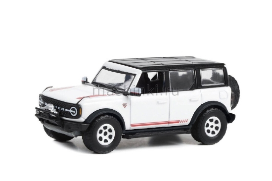 Изображение GREENLIGHT 1/64 FORD Bronco Bronco 66 First Edition (Lot #3001) 2021 oxford white/black roof