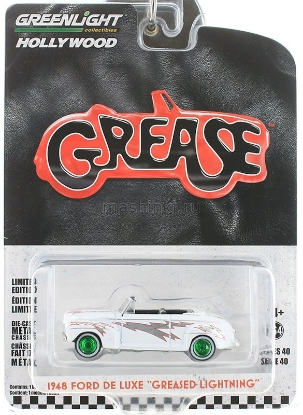 Изображение GREENLIGHT 1/64 FORD De Luxe Convertible Greased Lightning (из к/ф Бриолин) 1948