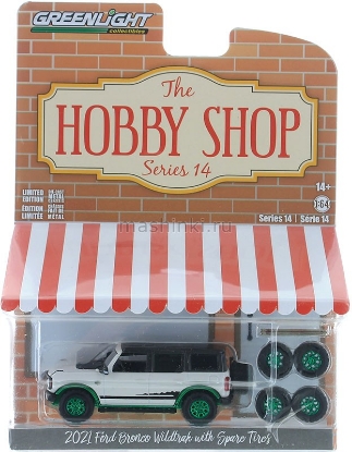 Изображение GREENLIGHT 1/64 FORD Bronco Wildtrak с комплектом колес 2021