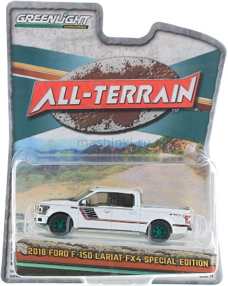 Изображение GREENLIGHT 1/64 FORD F-150 Lariat FX4 Special Edition Package  2018 oxford white