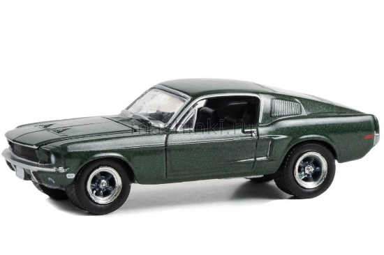 Изображение GREENLIGHT 1/64 FORD Mustang GT Fastback 1968 Green 24 Woodward Dream Cruise Featured Heritage Vehicle 2018