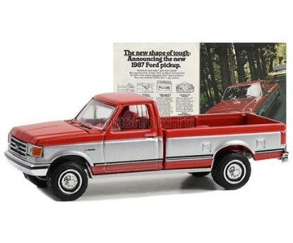 Изображение GREENLIGHT 1/64 FORD F-150 The New Shape Of Tough 1987 red/silver