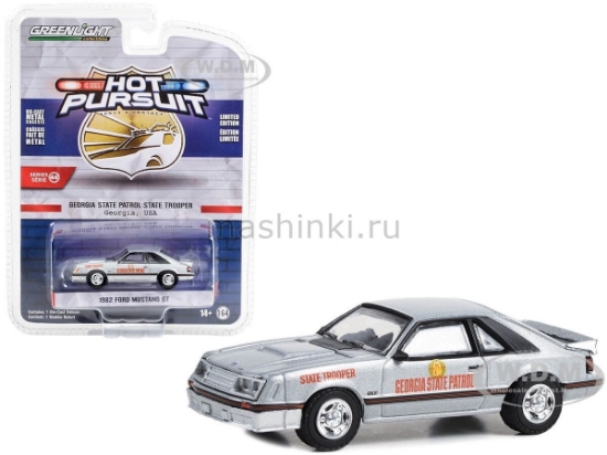 Изображение GREENLIGHT 1/64 FORD Mustang GT Georgia State Patrol State Trooper 1982