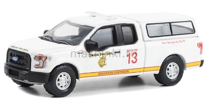 Изображение GREENLIGHT 1/64 FORD F-150 пикап с кунгом Chicago Fire Dept. Aviation Division пожарный 2016