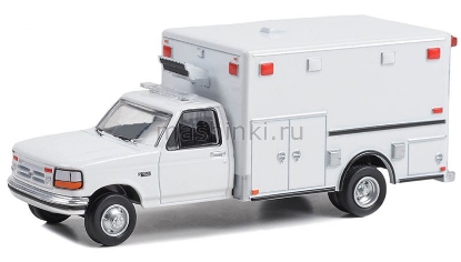 Изображение GREENLIGHT 1/64 FORD F-350 Van Ambulance 1992 white