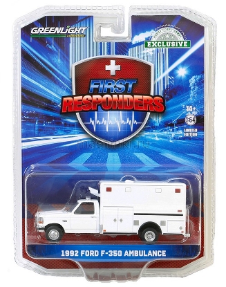 Изображение GREENLIGHT 1/64 FORD F-350 Van Ambulance 1992 white