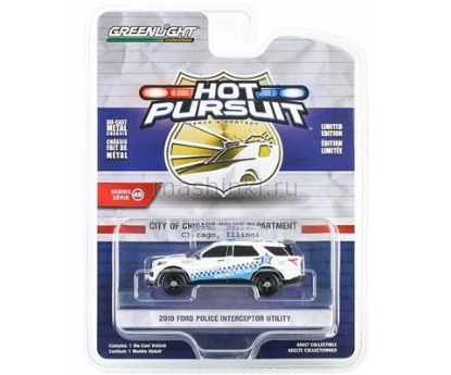 Изображение GREENLIGHT 1/64 FORD Police Interceptor Utility City of Chicago Police Department 2019