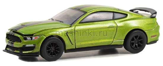 Изображение GREENLIGHT 1/64 FORD Shelby GT350R Shelby 60 Years Since 1962 2020 green/black stripes