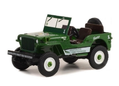 Изображение GREENLIGHT 1/64 JEEP Willys MB Cooperative Forest Fire Prevention Campaign 1945 green