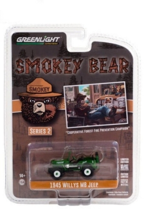 Изображение GREENLIGHT 1/64 JEEP Willys MB Cooperative Forest Fire Prevention Campaign 1945 green