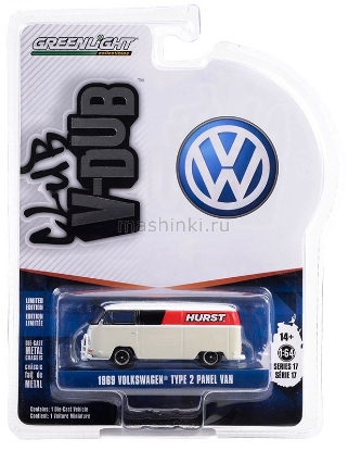 Изображение GREENLIGHT 1/64 VW T2 Van Hurst Shifters 1969
