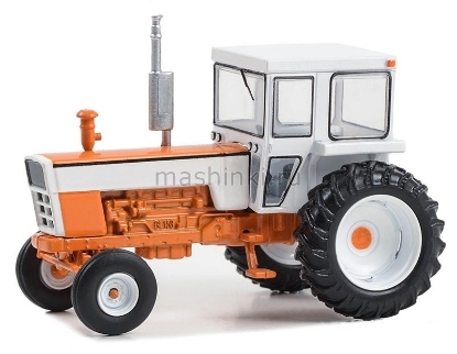 Изображение GREENLIGHT 1/64 WHITE 2270 трактор с закрытой кабиной 1973 orange/white