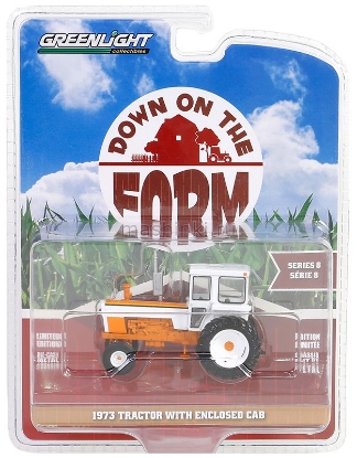 Изображение GREENLIGHT 1/64 WHITE 2270 трактор с закрытой кабиной 1973 orange/white