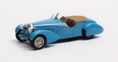 Изображение MATRIX 1/43 BUGATTI Type 57 TT Tourer Therese by Bertelli №57316 1935 blue