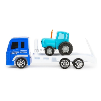Изображение ТЕХНОПАРК Автовоз 21,5 см + СИНИЙ ТРАКТОР 7,5 см синий