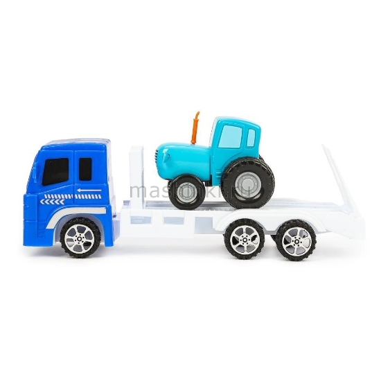 Изображение ТЕХНОПАРК Автовоз 21,5 см + СИНИЙ ТРАКТОР 7,5 см синий