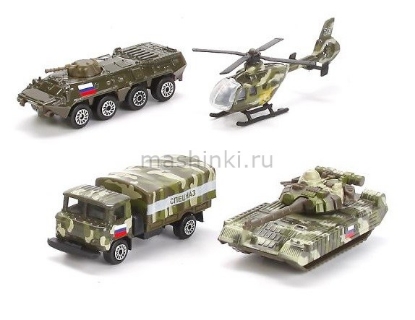 Изображение ТЕХНОПАРК Военная техника 7,5 см (4 вида в ассорт.) металл. хаки камуфляж