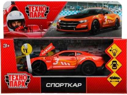 Изображение ТЕХНОПАРК Спорткар 12 см (свет, звук) оранжевый