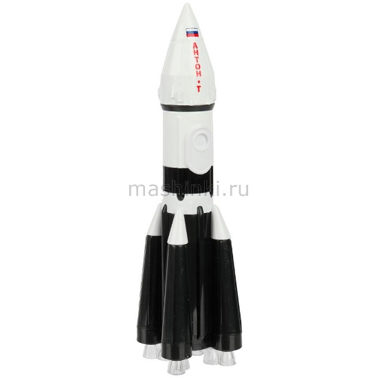 Изображение ТЕХНОПАРК Ракета 18 см (свет, звук, люк) металл. бело-черный