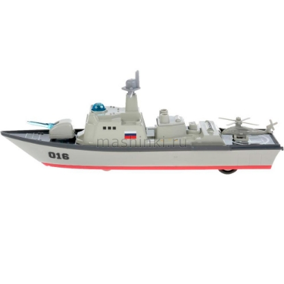 Изображение ТЕХНОПАРК Корабль крейсер ВМФ 18 см (свет, звук) в ассорт.