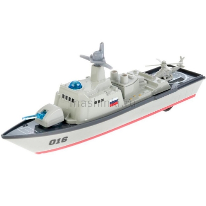 Изображение ТЕХНОПАРК Корабль крейсер ВМФ 18 см (свет, звук) в ассорт.