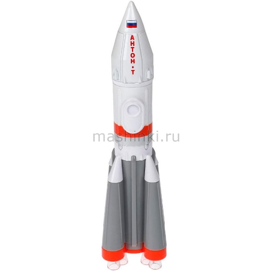 Изображение ТЕХНОПАРК Космос: ракета 18 см (свет, звук, люк) бело-серый