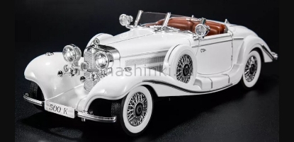 Изображение Открыв-ALLOY CAR 1/18 MERCEDES-BENZ 500K roadster (свет, звук) white/белый