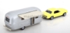 Изображение NOREV JET CAR 1/43 FORD Mustang 1968 yellow + кемпер-трейлер AIRSTREAM Caravan