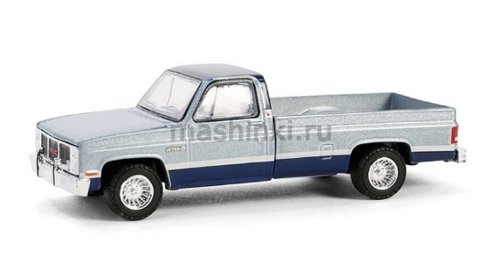 Изображение GREENLIGHT 1/64  GMC Sierra Classic K2500 пикап 1985 silver/midnight blue