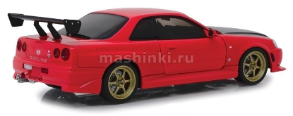 Изображение GREENLIGHT 1/18 NISSAN Skyline GT-R (R34) 1999 red неоновые светодиоды