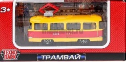 Изображение ТЕХНОПАРК Транспорт городской: трамвай 7,5 см металл. в коробке