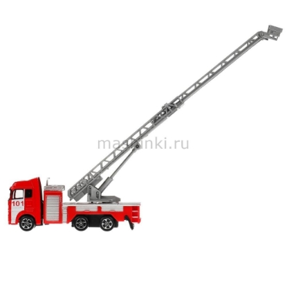 Изображение ТЕХНОПАРК Пожарная лестница 12 см подв. детали красный