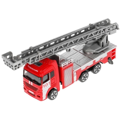 Изображение ТЕХНОПАРК Пожарная лестница 12 см подв. детали красный