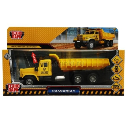 Изображение ТЕХНОПАРК КРАЗ самосвал 20,5 см (свет, звук) желтый