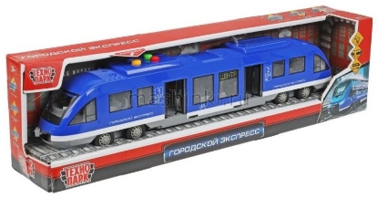 Изображение ТЕХНОПАРК Городской ЭКСПРЕСС 44 см (свет, звук) пластм. синий откр. коробка
