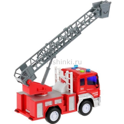 Изображение ТЕХНОПАРК КАМАЗ пожарный выдв. лестница пластм. 17 см (свет, звук) откр. коробка
