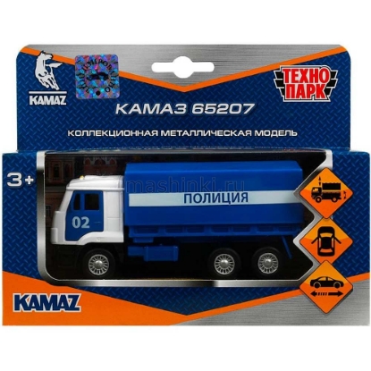 Изображение ТЕХНОПАРК КАМАЗ-65207 Полиция тент бело-синий