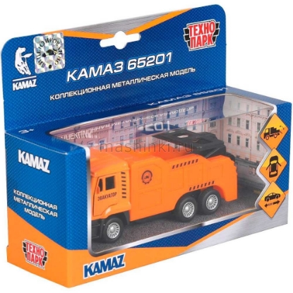 Изображение ТЕХНОПАРК КАМАЗ-65201 эвакуатор 12 см оранжевый