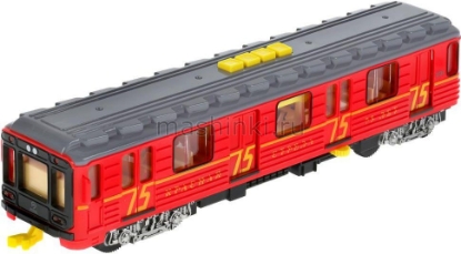 Изображение ТЕХНОПАРК Вагон метро 30 см 4 кнопки (свет, звук) пластм. красный откр. коробка