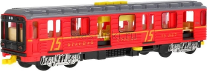 Изображение ТЕХНОПАРК Вагон метро 30 см 4 кнопки (свет, звук) пластм. красный откр. коробка