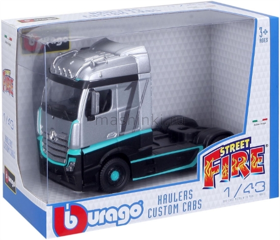 Изображение BBURAGO 1/43 Седельный тягач MERCEDES-BENZ Actros Gigaspace silver/серебристый